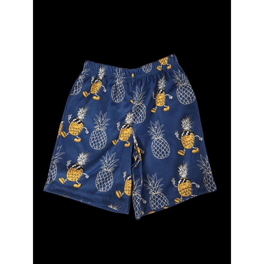 NWT Boys Pajama Shorts Size XS 4/5 – Pineapple Character Print – Fun Sleepwear